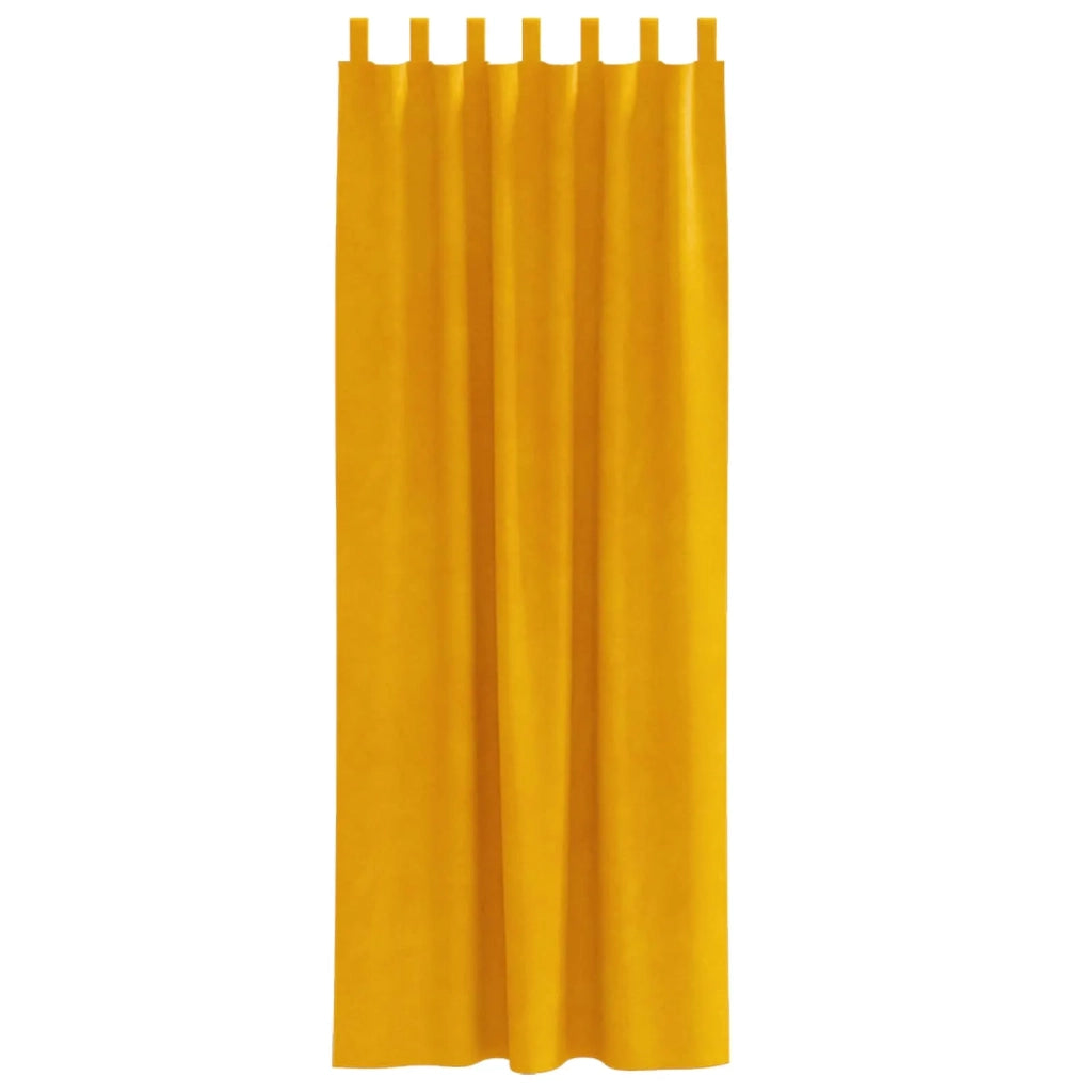 Tende Oscuranti | Tende Blackout 2 pz Giallo senape 140 x 245 cm Velluto