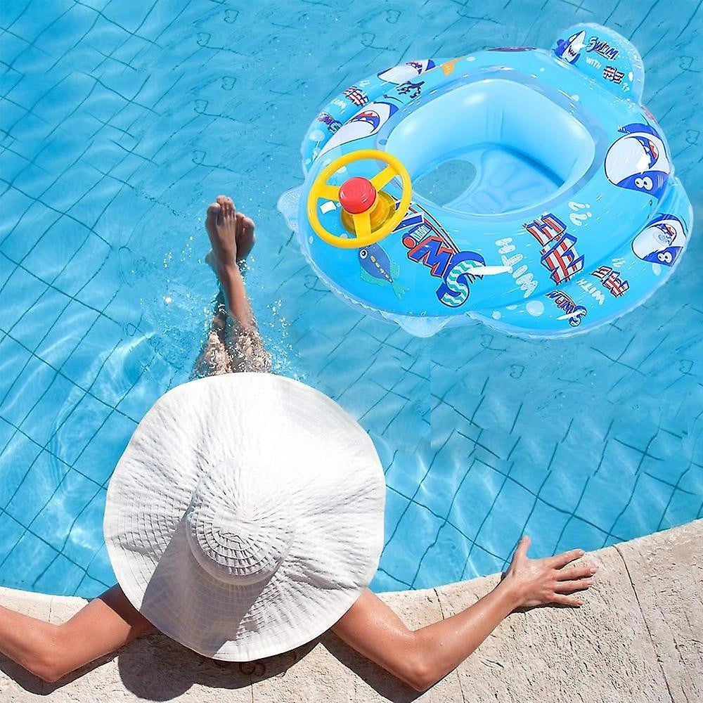 Trade Shop - Salvagente Gonfiabile Bambini Mare Con Mutandina E Schienale 70 Cm Squalo Blu -