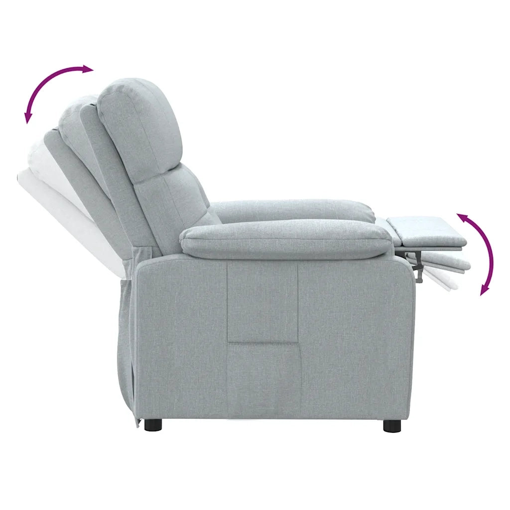 Poltrona Reclinabile in Tessuto Grigio Chiaro 289662