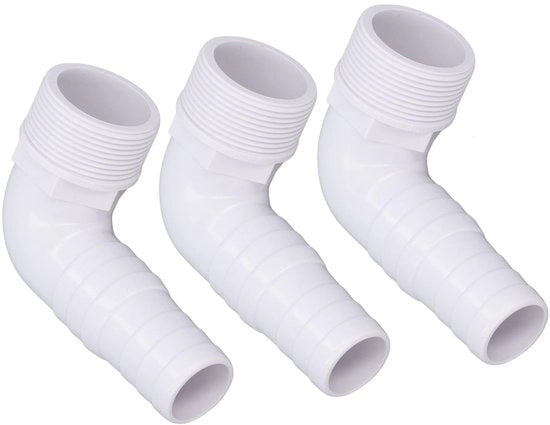 Accessori per piscina - Adattatore di tubo in plastica per angolo - 90 gradi - Facile da installare - 3 pezzi - Accessori per piscina - Compatibile con SPX1105Z3 S...