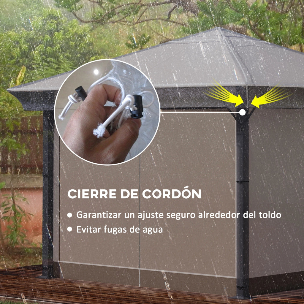 Copertura per Gazebo 3x3 m Impermeabile ¨C Zephmum ¨C Trasparente