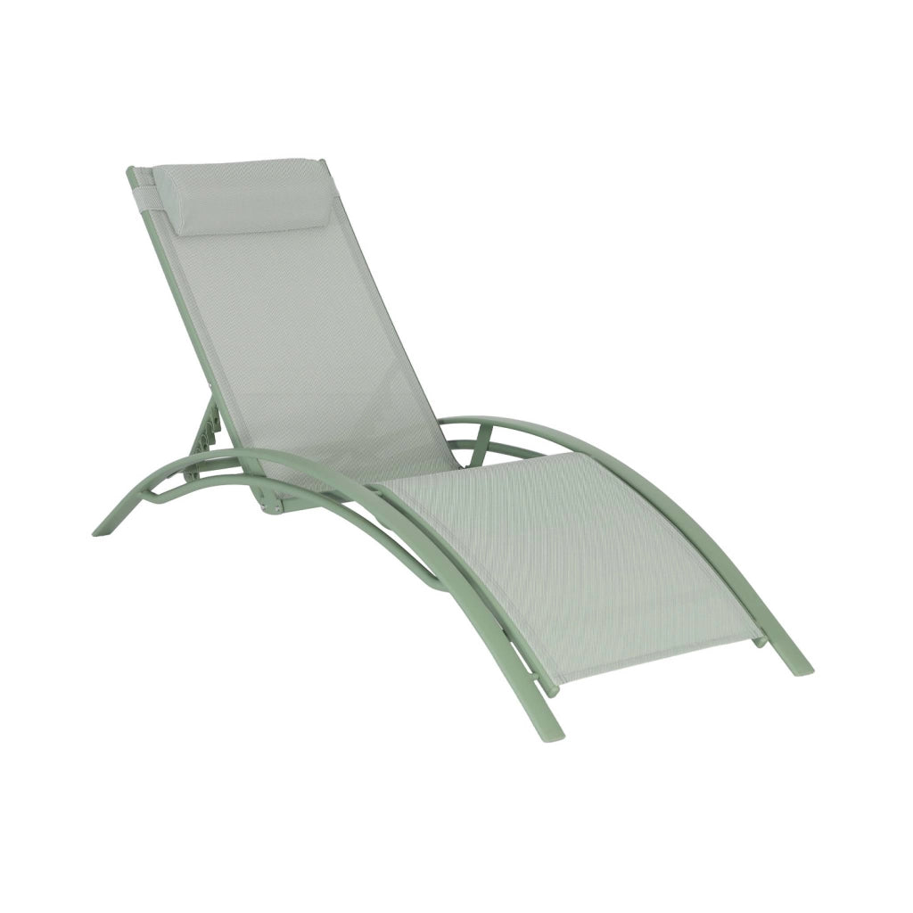 Set 2 lettini prendisole in alluminio textilene multiposizione, verde