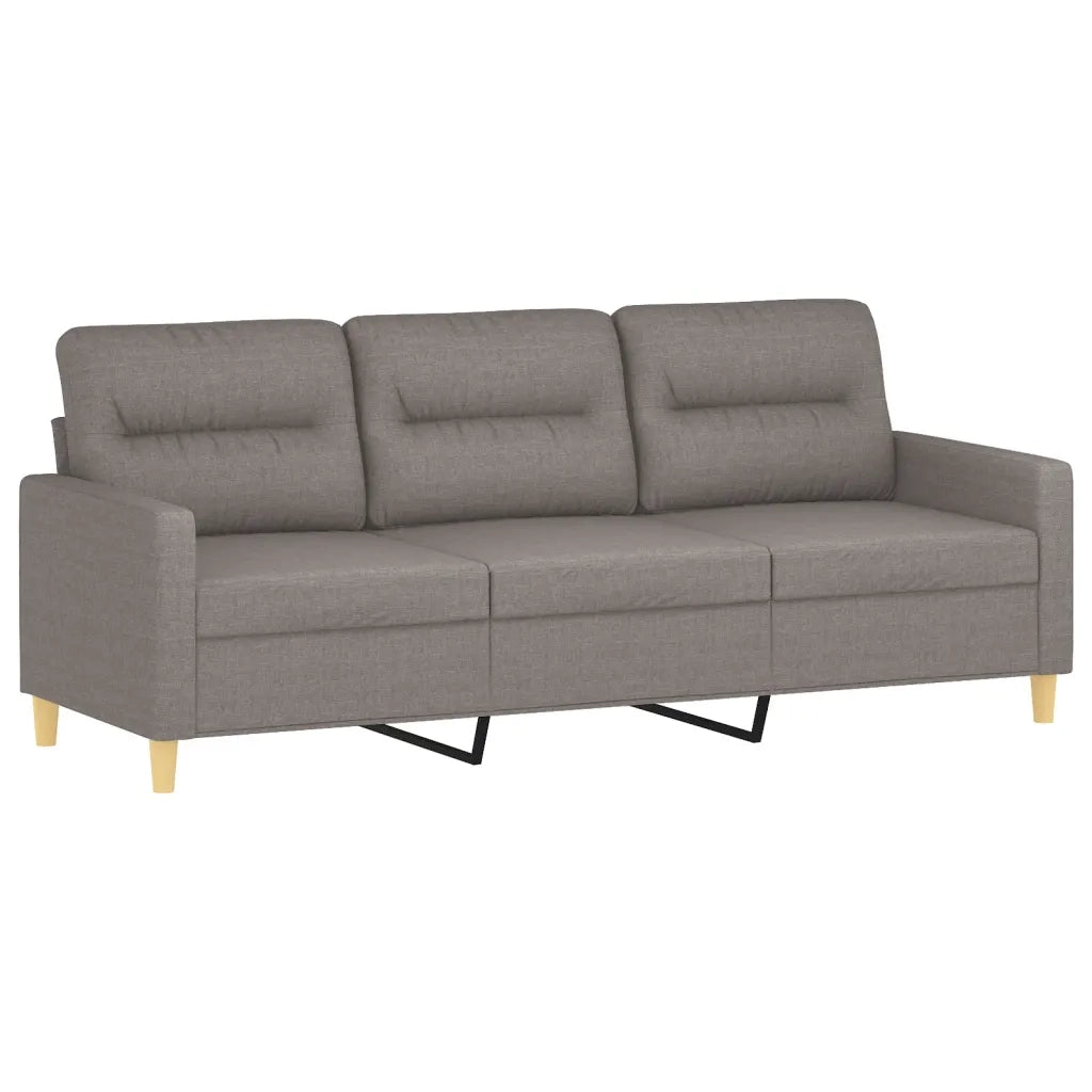 Set Divani 3 pz con Cuscini Tortora in Tessuto 3201559