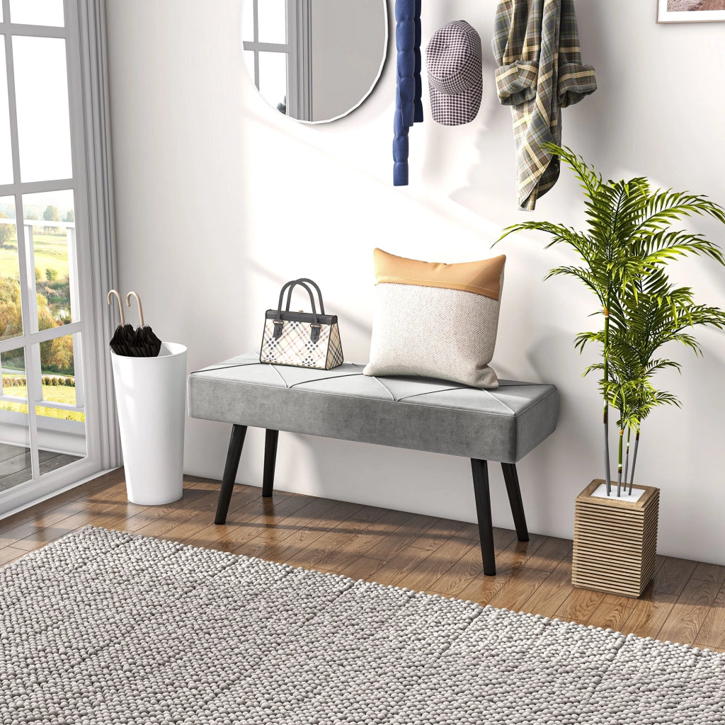 Panca letto imbottita ¨C Minimal ¨C Grigio 100x36x45 cm