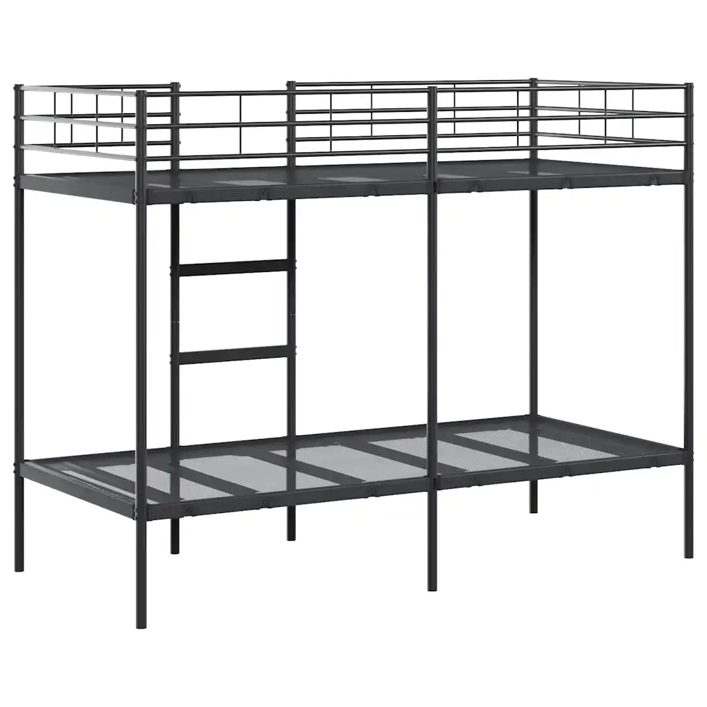 Letto a Castello senza Materasso Nero 90x190 cm in Acciaio 42000321