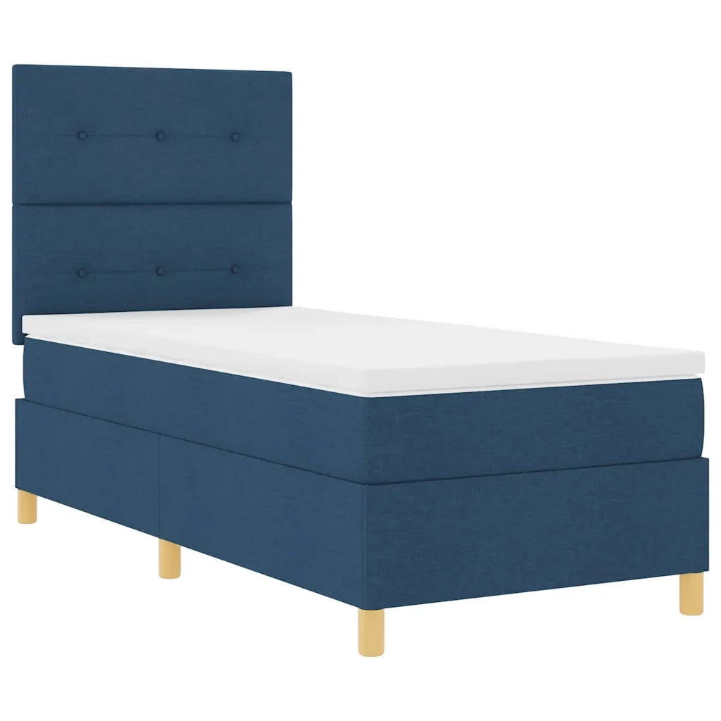 Letto a Sorgente LED con materasso Blu 100 x 200 cm Tessuto 3343081