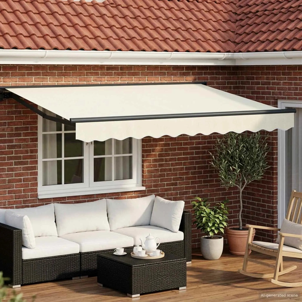 Cornice per Tenda Manuale con LED Crema e Antracite 2,5 x 2 m 3420725