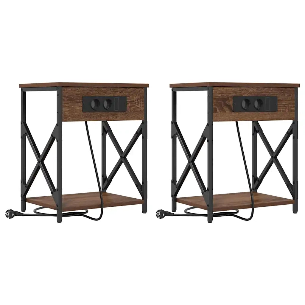 Armadio da Notte 2 pcs Rovere Marrone 41 x 31 x 51 cm 859514