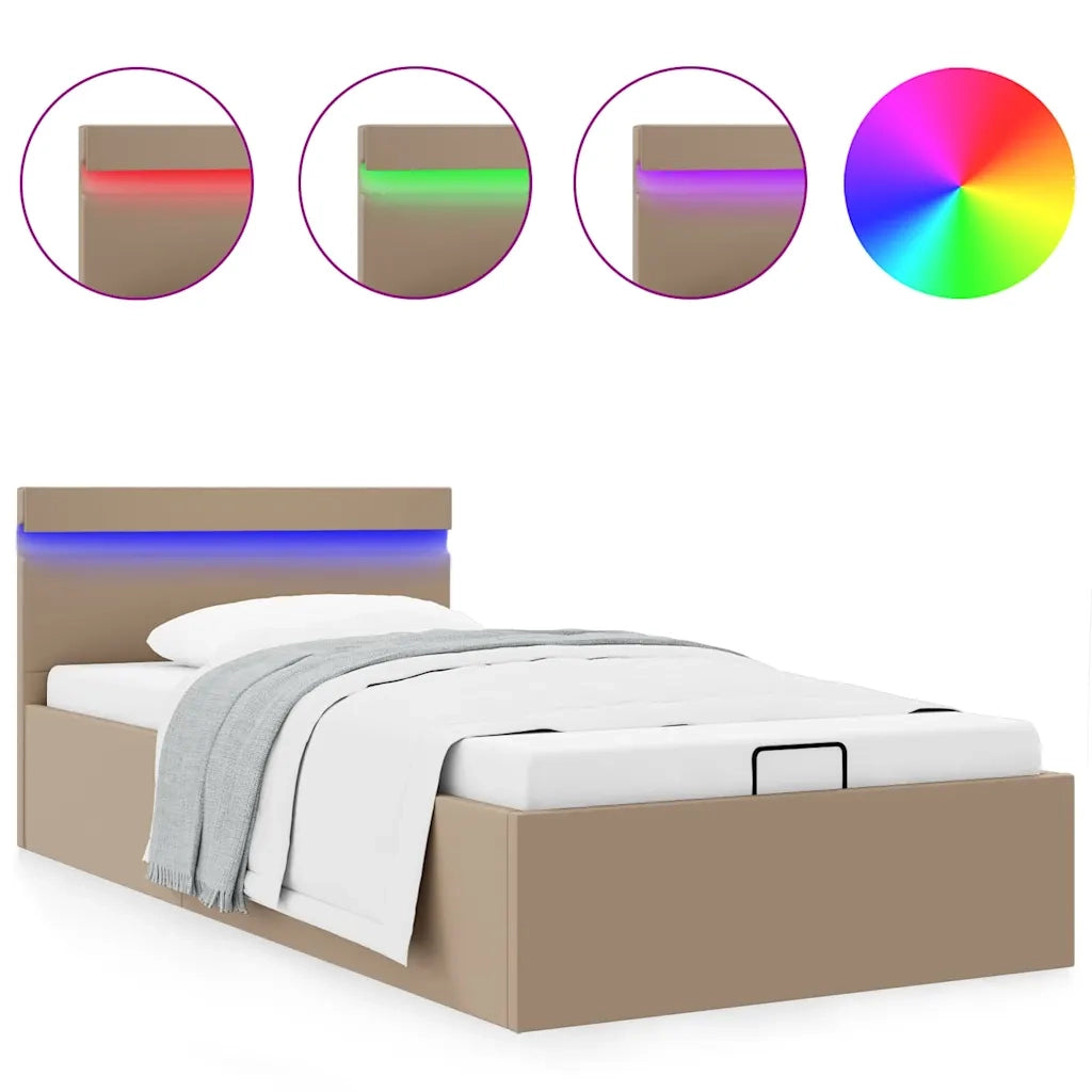 Giroletto Idraulico con LED Cappuccino Similpelle 90x200 cm