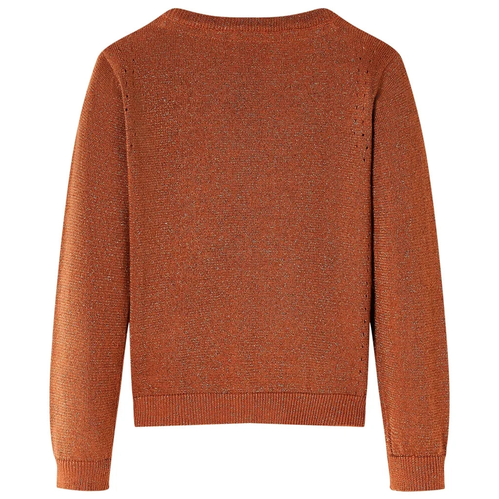 Cardigan da Bambina Lavorato a Mano Cognac 92 CFW6212759
