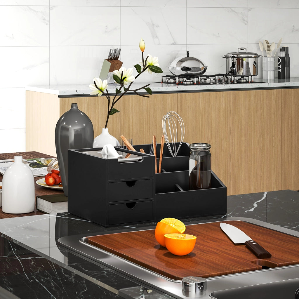 Scrivania con cassetti e ripiani ¨C Minimal ¨C nero