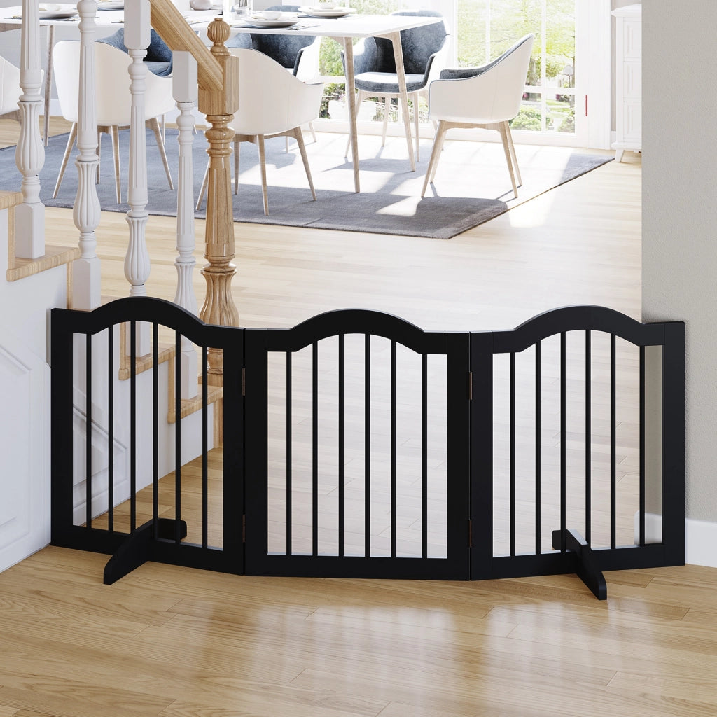 Barriera di Sicurezza Pieghevole per Cani ¨C Minimal ¨C Nero 154.5x29.5x61 cm