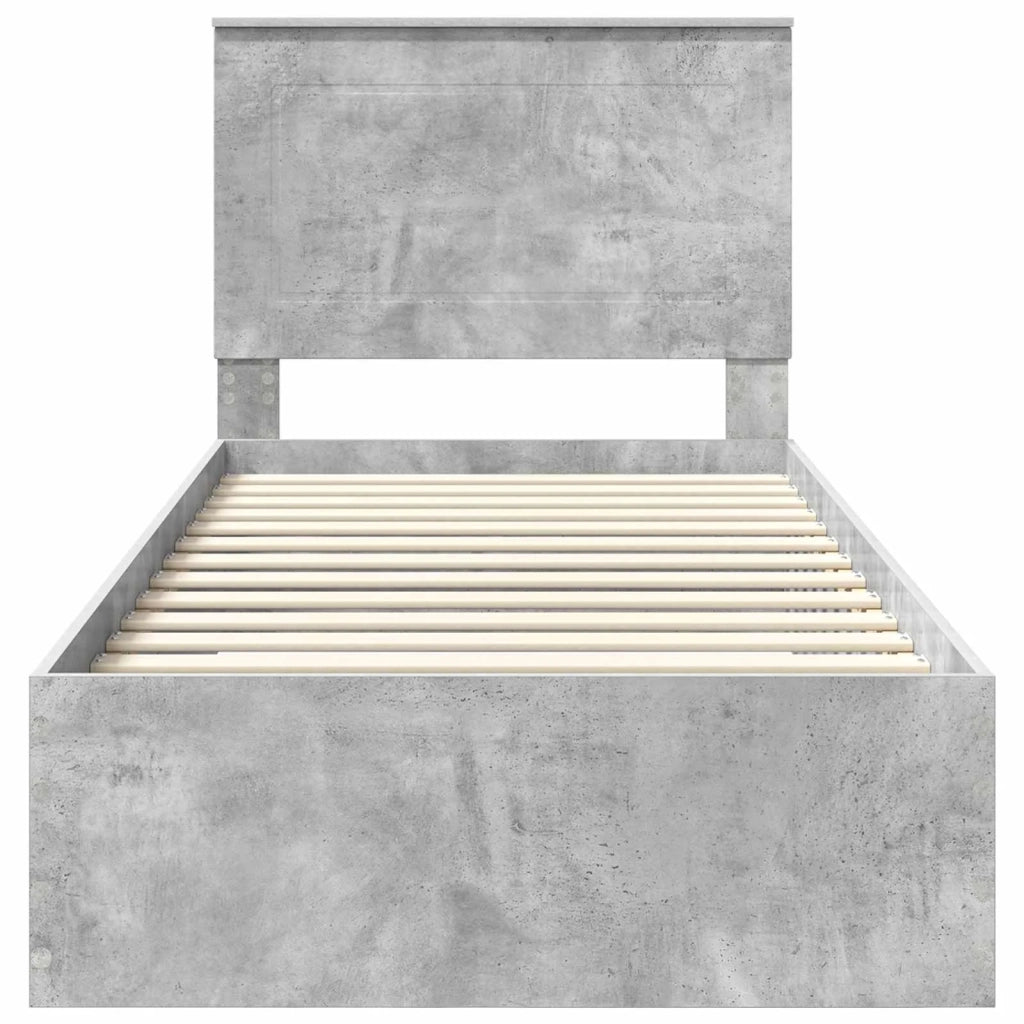 Struttura del letto Grigio Certo e Argento 75 x 190 cm
