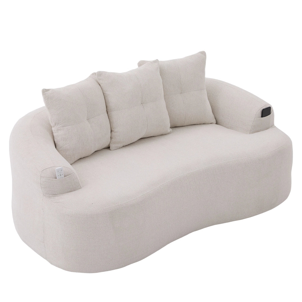 Divano 2 Posti Chenille con Cuscini Morbidi ¨C MINIMAL ¨C Velluto, Grigio