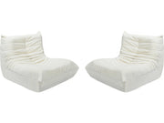 Set di 2 poltrone componibili in tessuto texturizzato "Velasca" - Crema