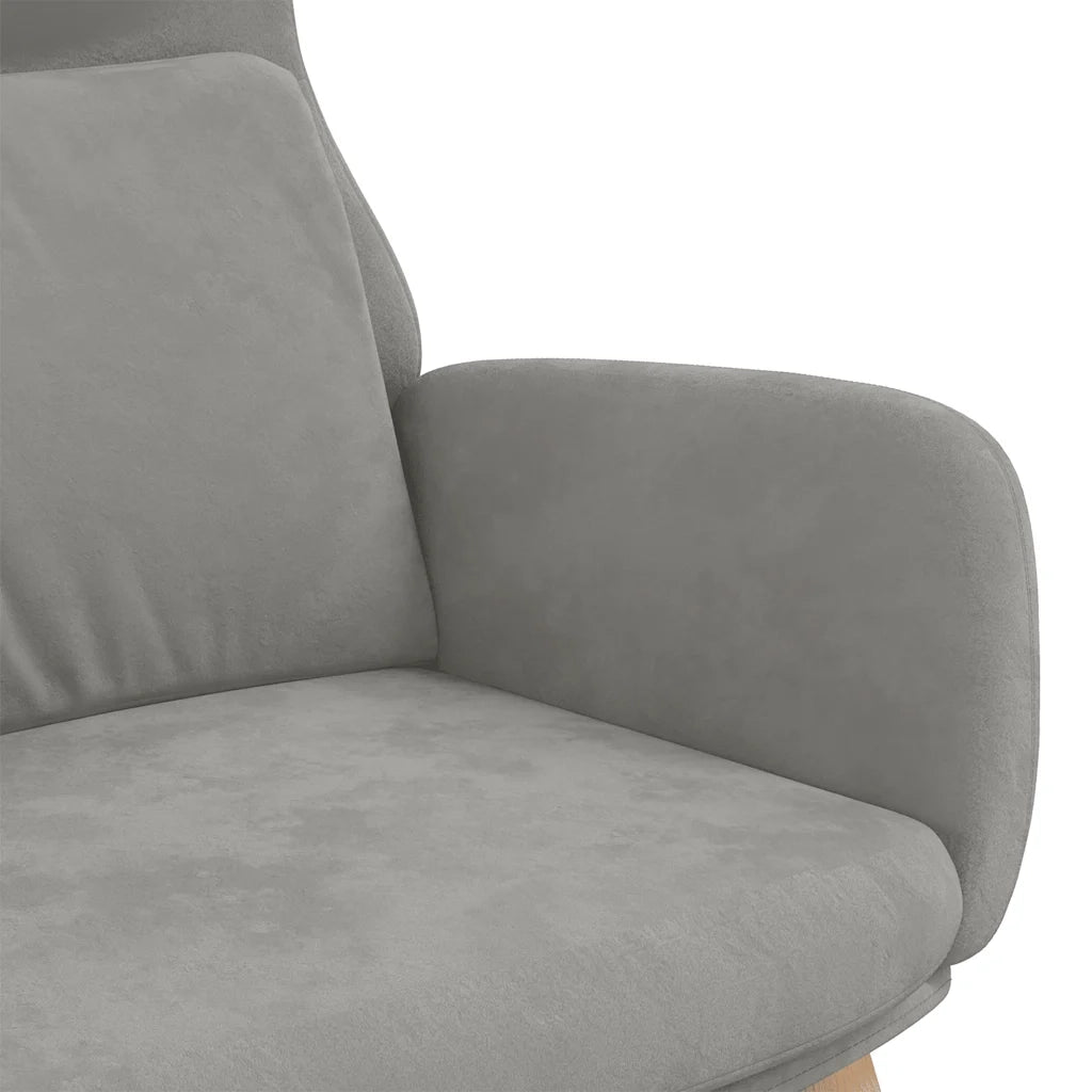 Poltrona Relax | Sedia Relax Grigio Chiaro in Velluto