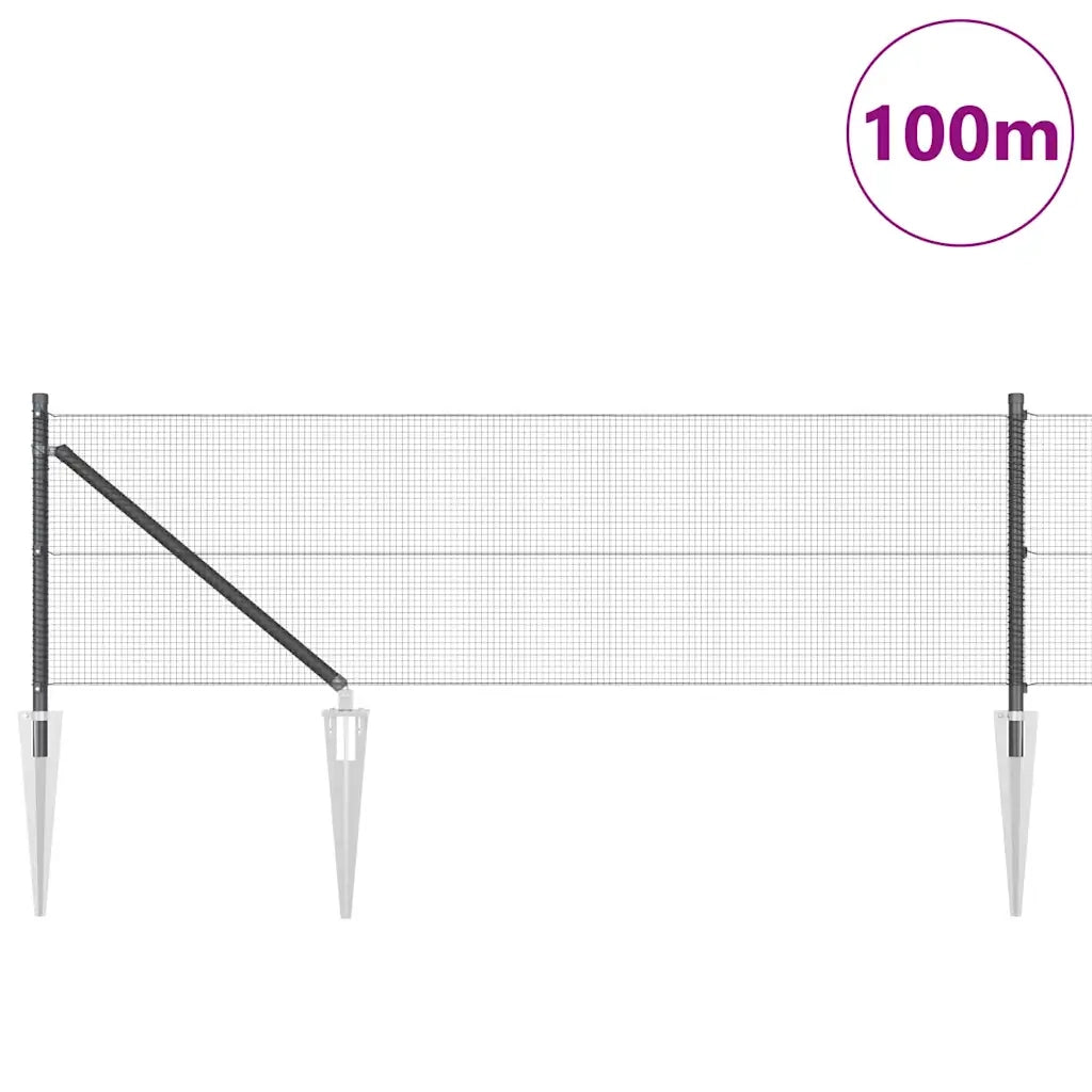 Palo della recinzione Grigio 100 x 0,8 m (rete 12 x 12 mm)