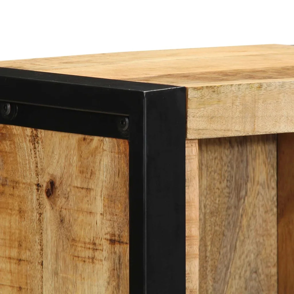 Comodino | Armadio da Notte | Mobiletto da notte Marrone Legno massello di mango