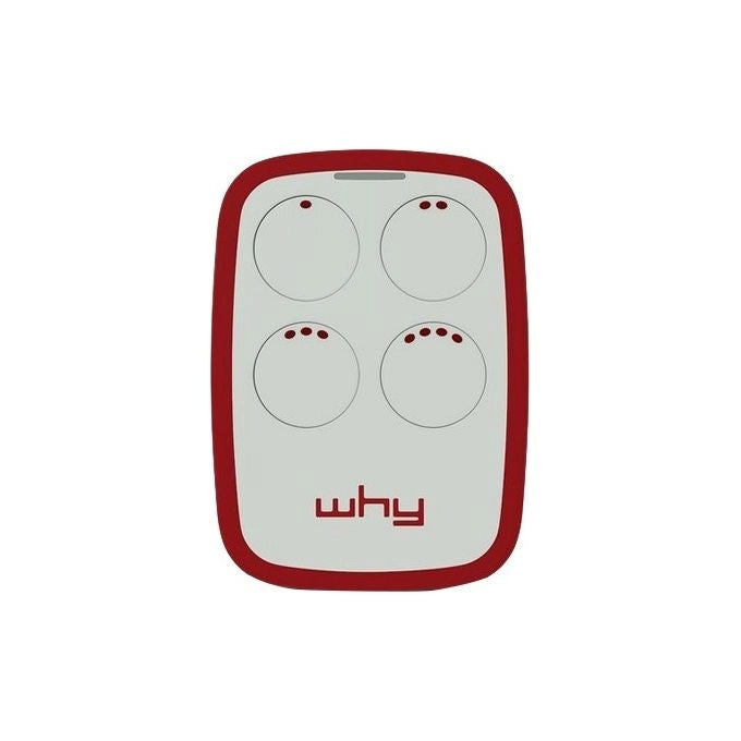 WHY EVO 4791012 Radiocomando Multifrequenza 4 Tasti Rolling Code 300 868 MHz Autoapprendente colore Rosso
