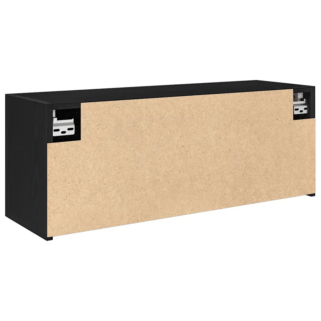 Mobile da Bagno a Parete Nero 80x25x30 cm in Legno Multistrato 860077