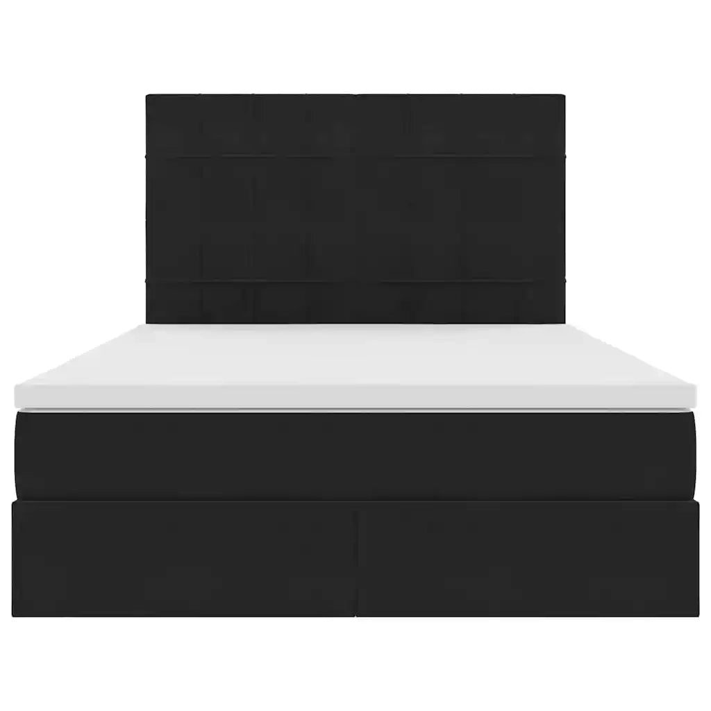 Letto con contenitore e materasso Nero 140 x 200 cm Velluto 3372035