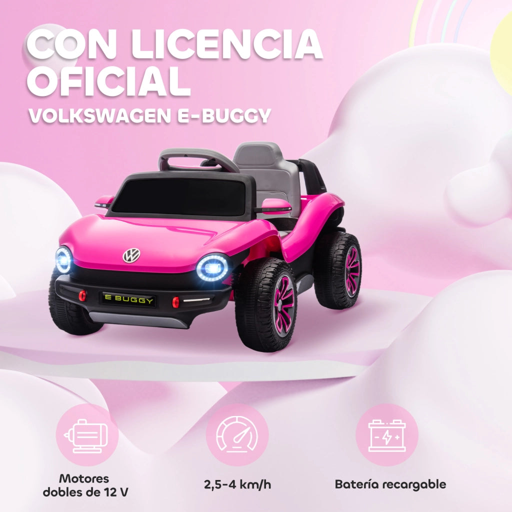 Automobile Bambini Volkswagen E-Buggy 12V con Telecomando ¨C zephmum ¨C Rosa
