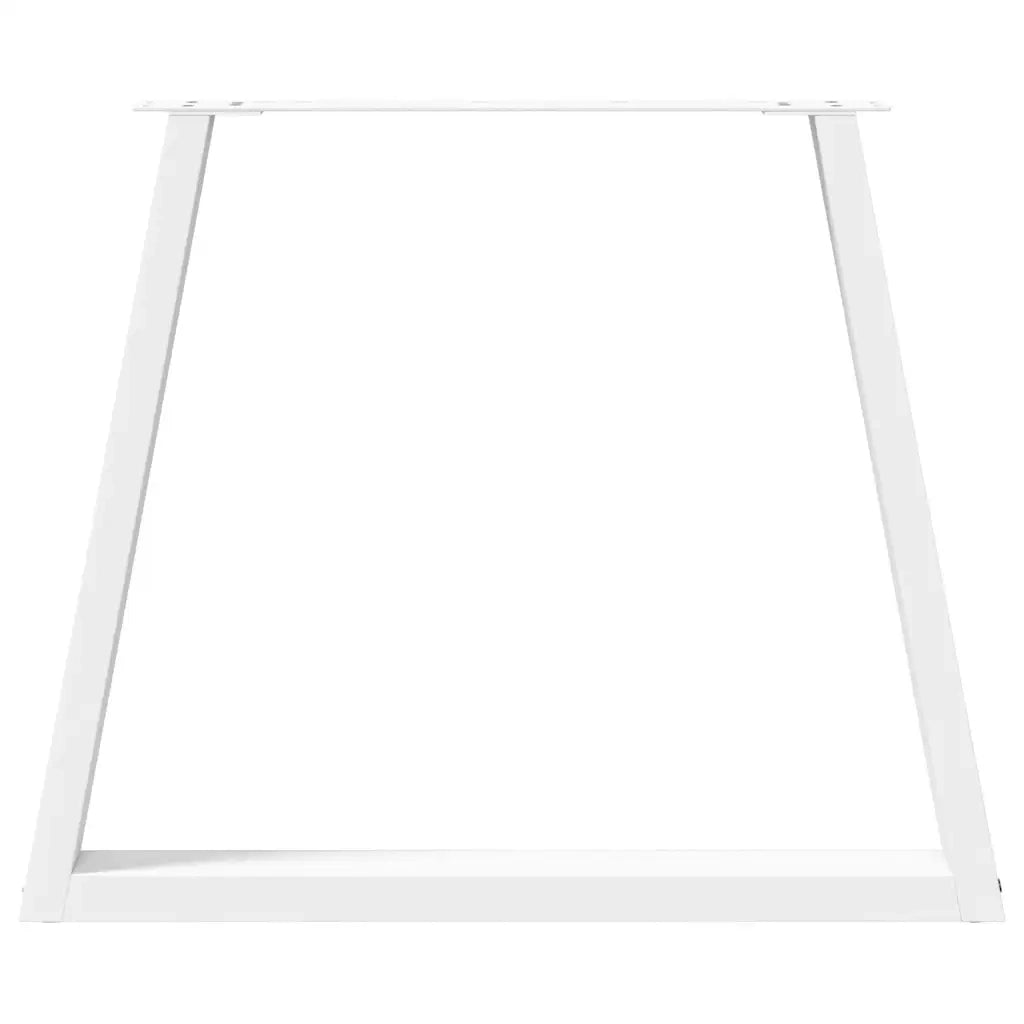 Gambe per tavolo da pranzo a forma di V 2 pz bianche 80x(72-73,3) cm in acciaio 4012573