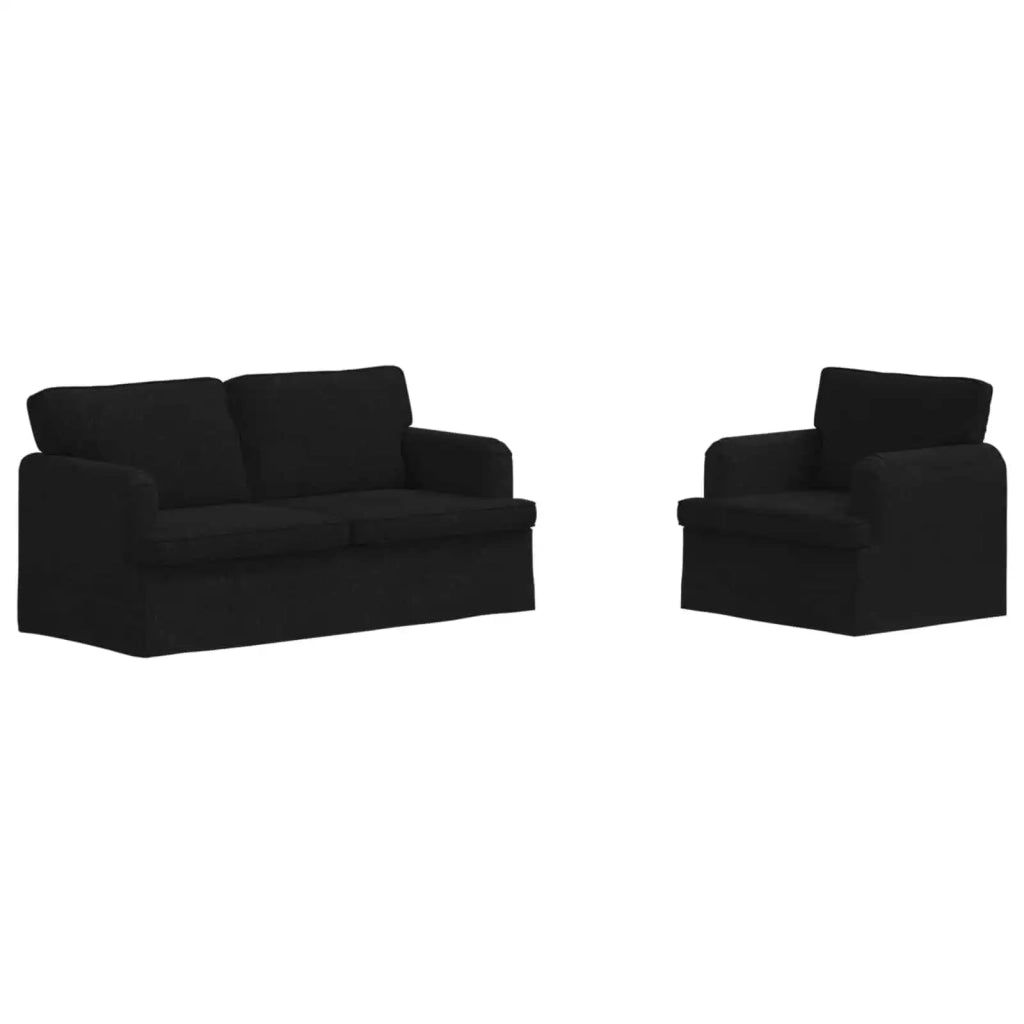 Set di divani 2 pcs Nero 162 x 80 x 85 cm Tessuto 3407562