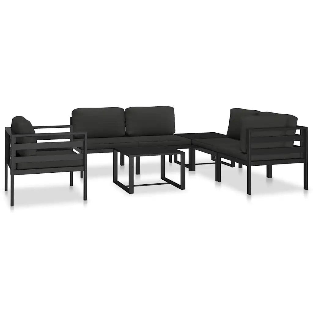 Divano Angolare Modulare 1 pz con Cuscini Alluminio Antracite 49239