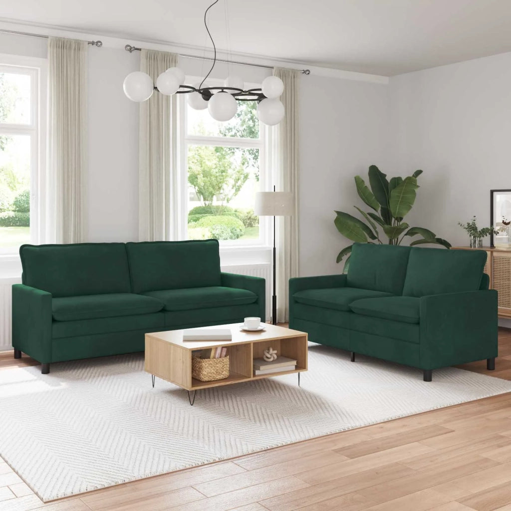 Set di divani 2 pcs Verde Scuro Velluto 3417147