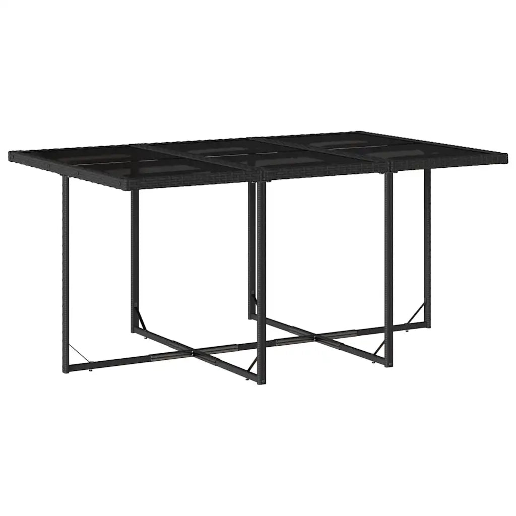 Set da Pranzo da Giardino 11 pz con Cuscini in Polyrattan Nero 3211206