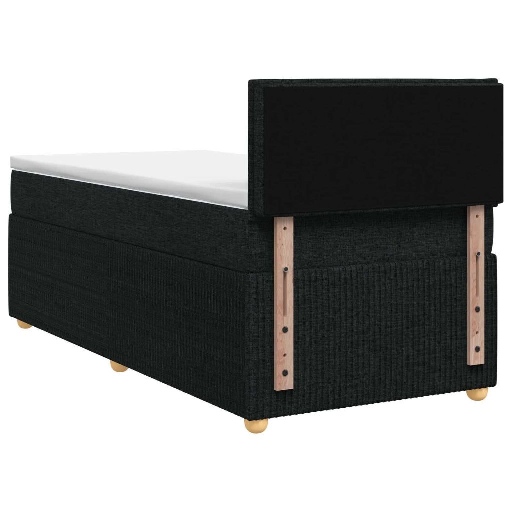 Letto box spring con materasso Nero 80 x 200 cm Tessuto 3452794