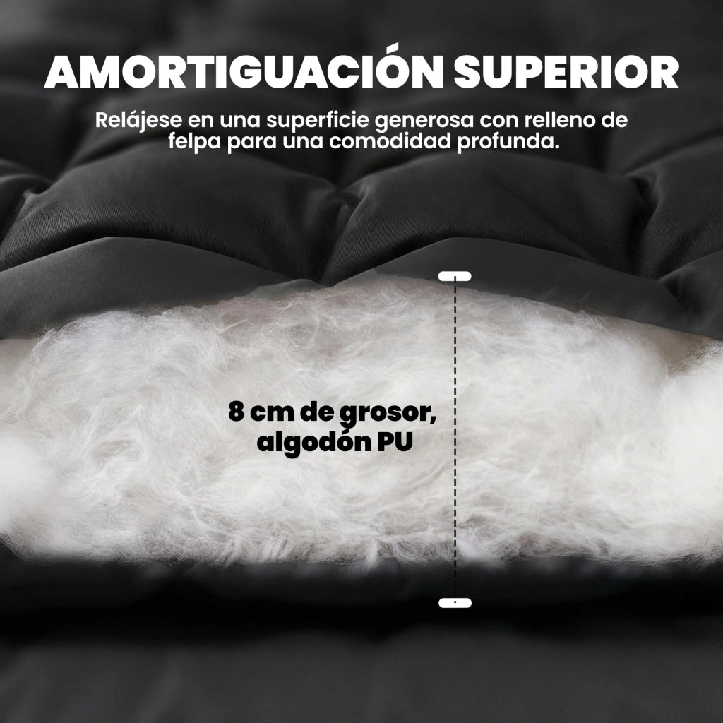 Letto da Campeggio Pieghevole Portatile con Cinghie Antiscivolo ¨C Zephmum ¨C Nero