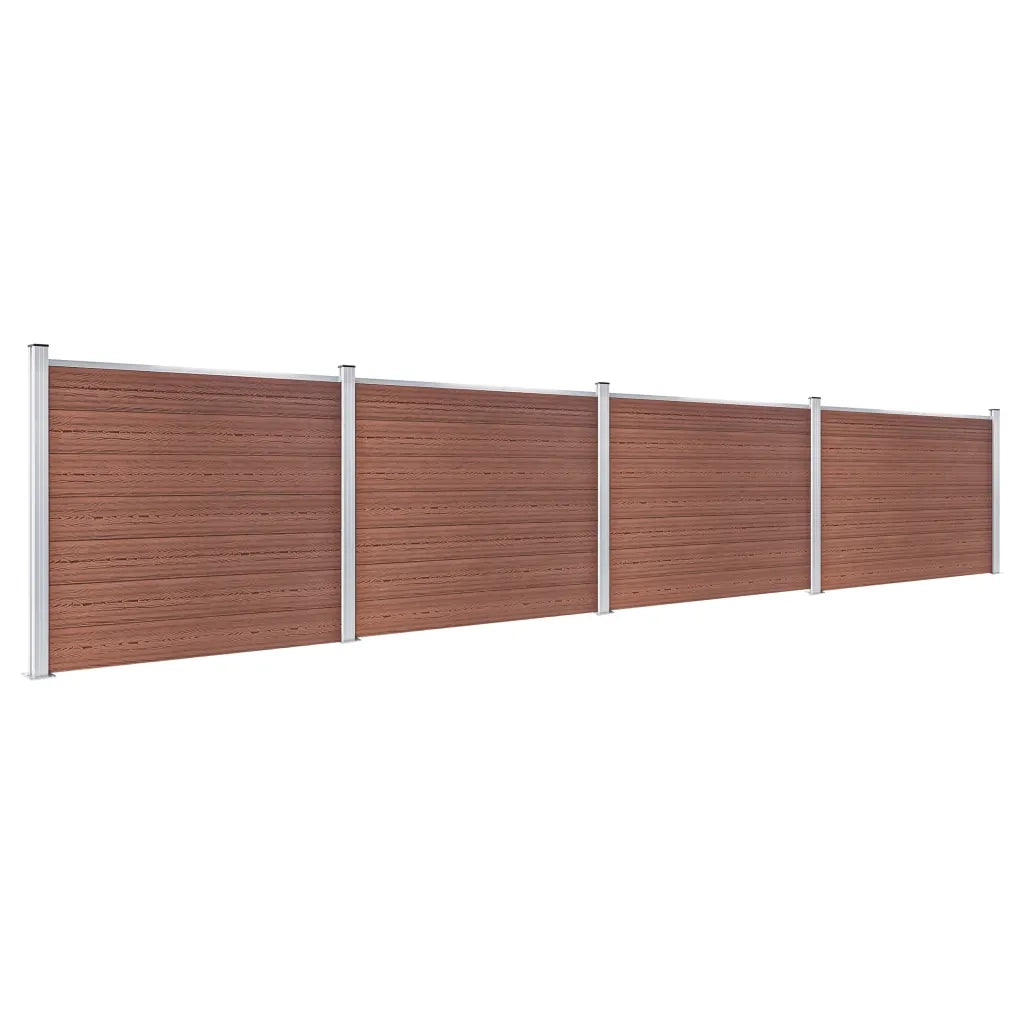 Set Pannelli di Recinzione in WPC 699x146 cm Marrone 3070453