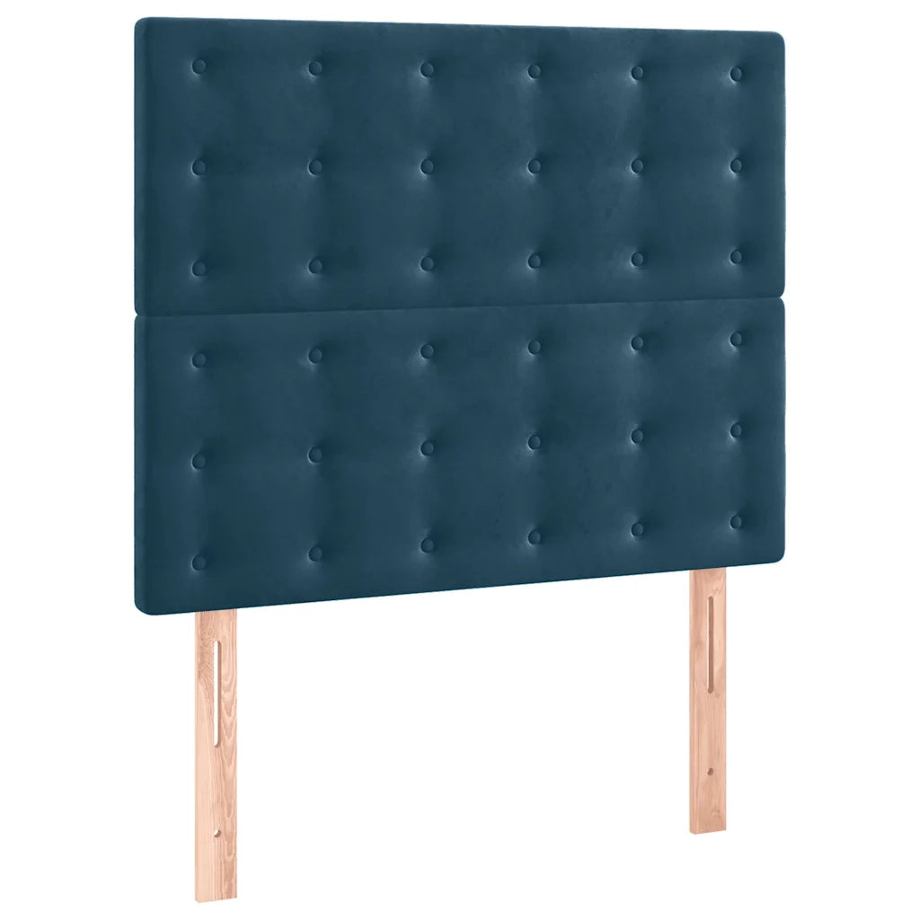 Testiera | Testata Blu Scuro 90x5x118/128 cm Velluto