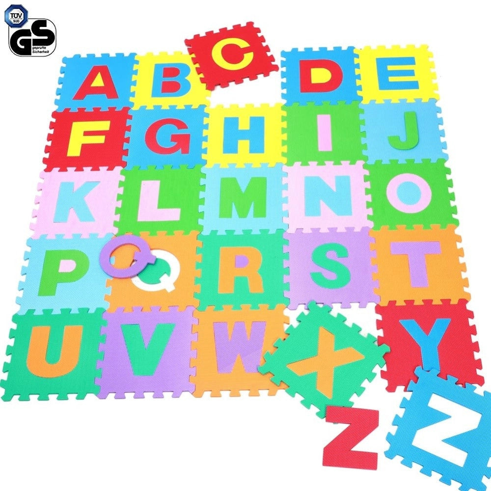 Trade Shop - Tappeto Puzzle Per Bambini Set 36 Pezzi Gioco Tappetino Lettere Alfabeto Gomma -