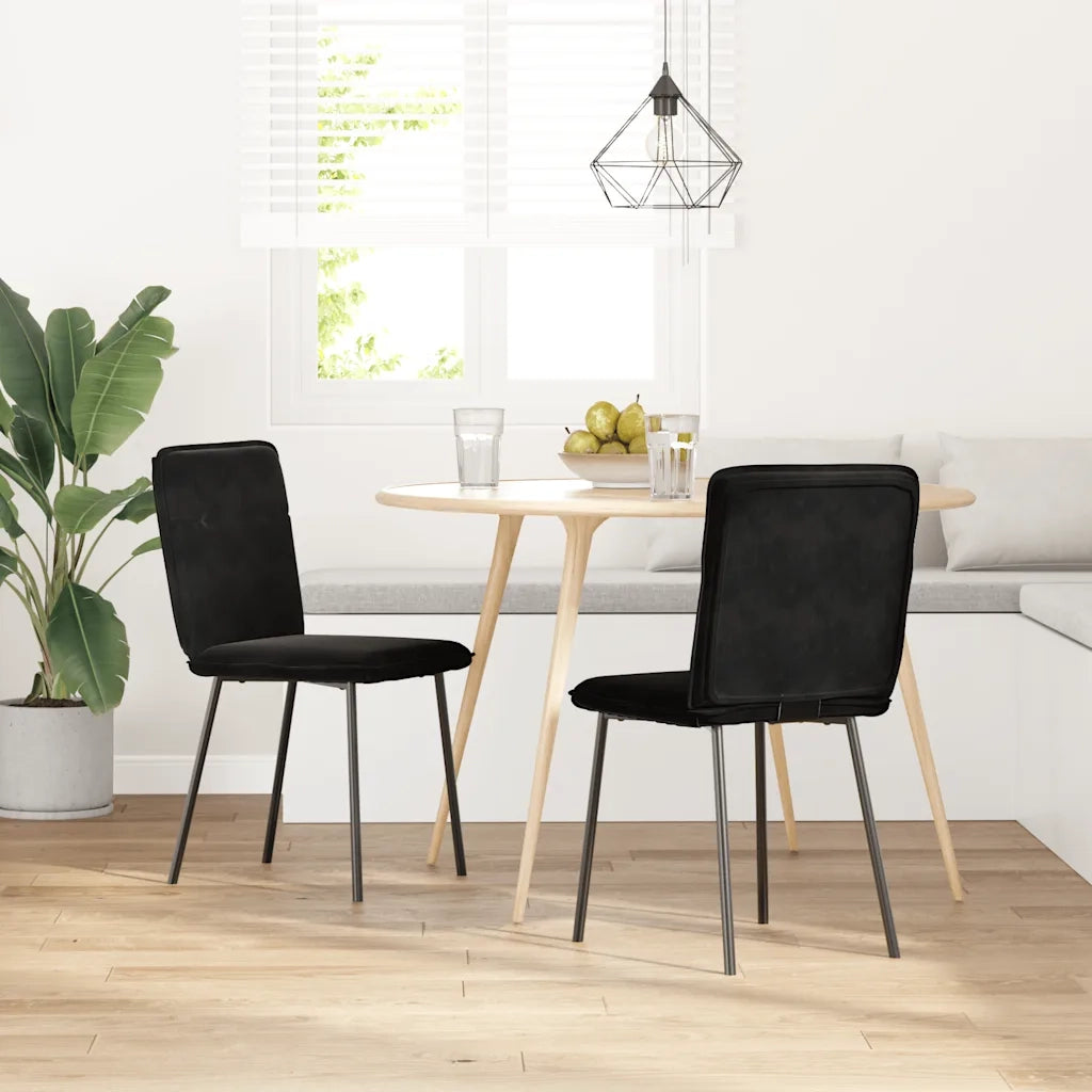 Sedie da Pranzo 2 pz Nere in Velluto 4101215