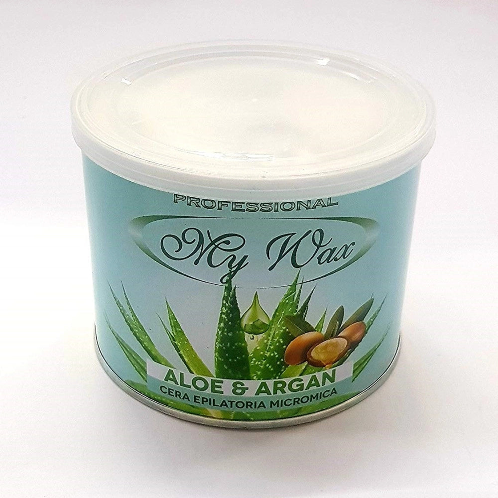 Trade Shop - Barattolo Cera Depilatoria Liposolubile Aloe Argan 400 Ml Depilazione Ceretta -