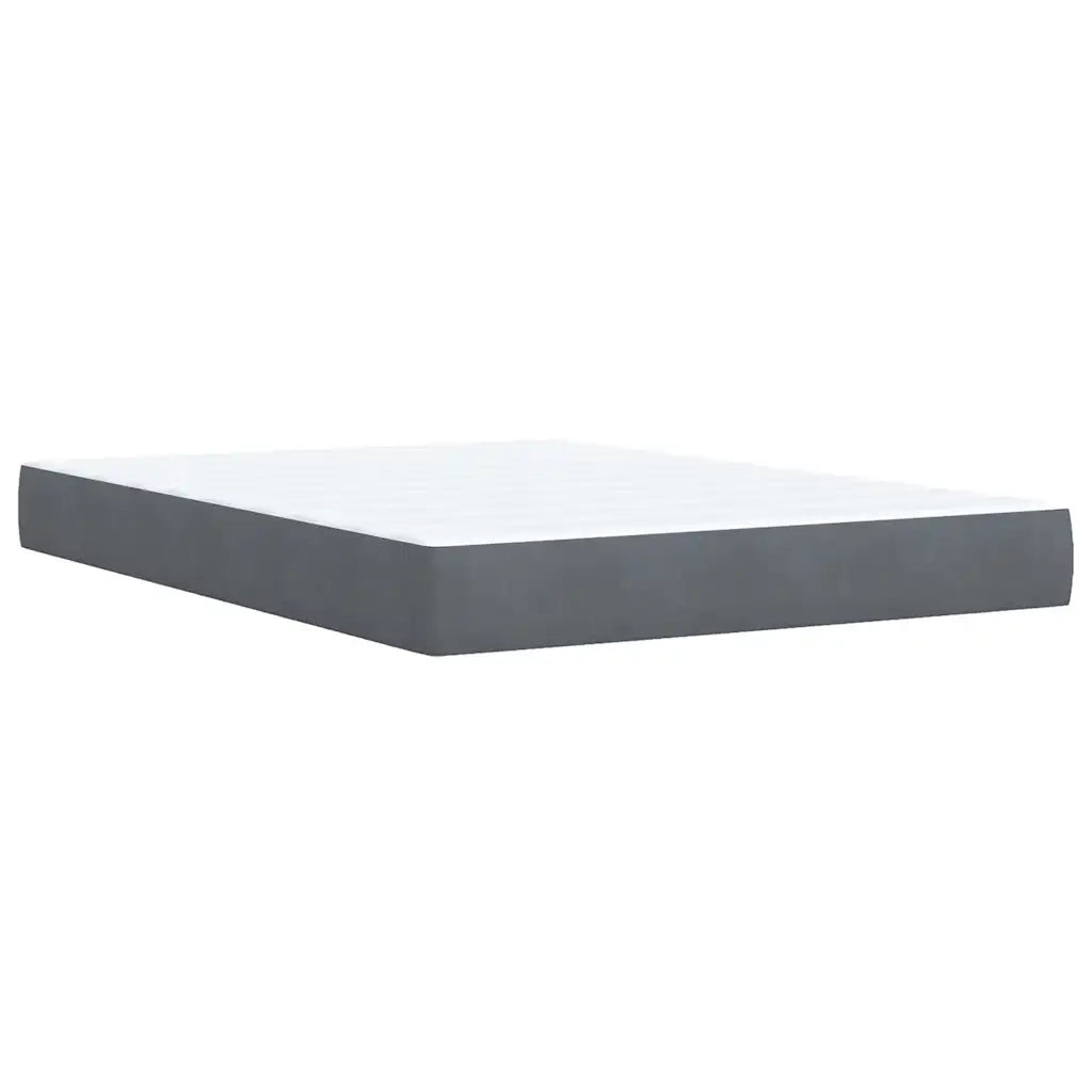 Giroletto a Molle con Materasso Grigio Scuro 160x200 cm Velluto 3290077