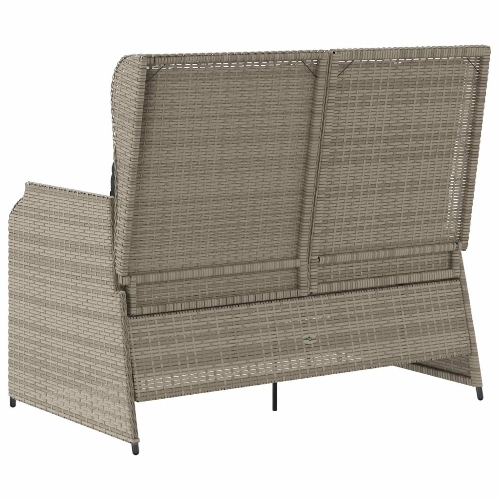 Panchina da giardino con cuscino Grigio chiaro polyrattan 3394445