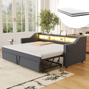 Letto sofa estraibile imbottito in juta 90/180x190 cm