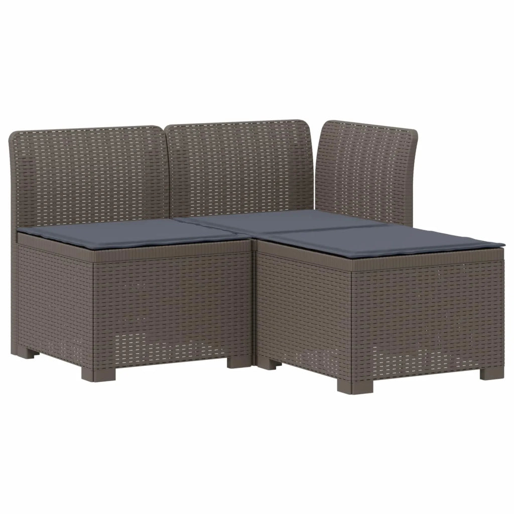 Divano da esterno-Divano da Giardino 3 posti con cuscini in look rattan PP 778197