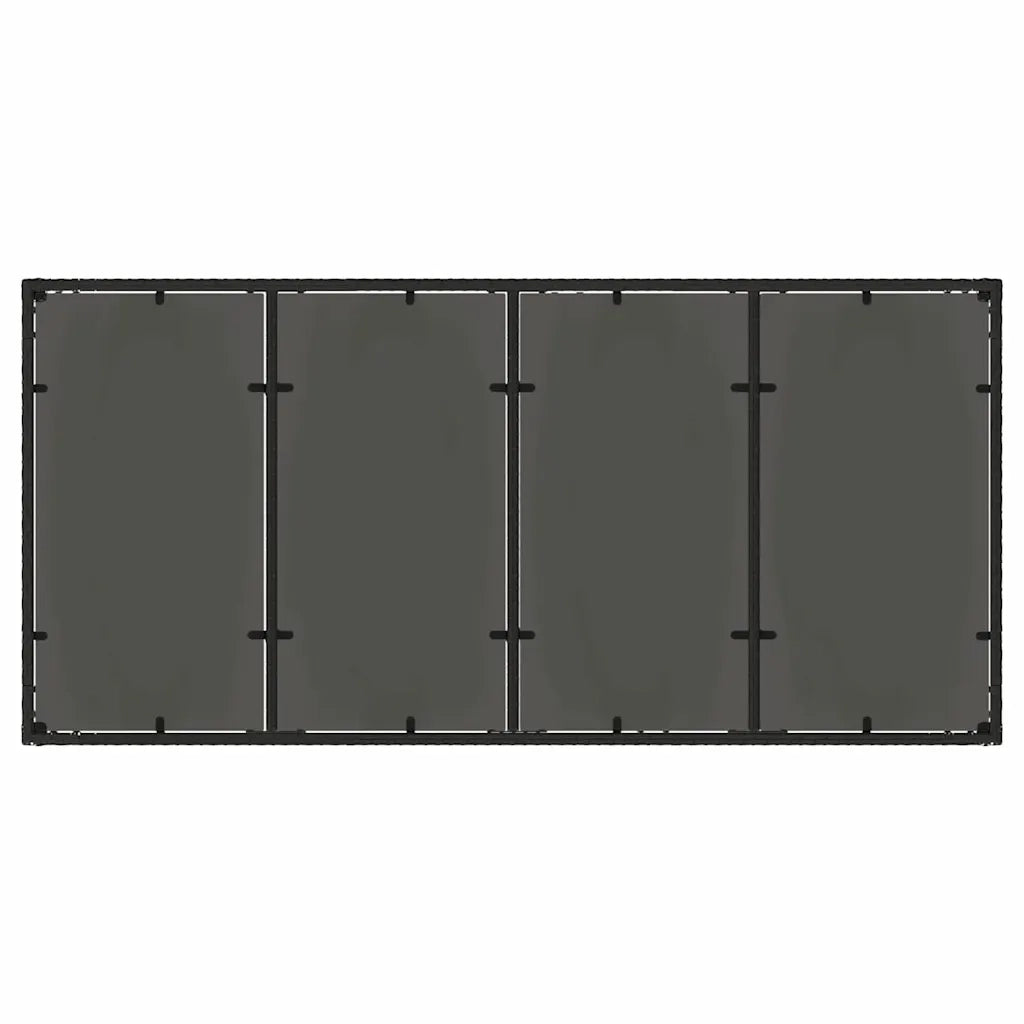 Set da Pranzo per Giardino 7 pcs Nero polyrattan 3334859