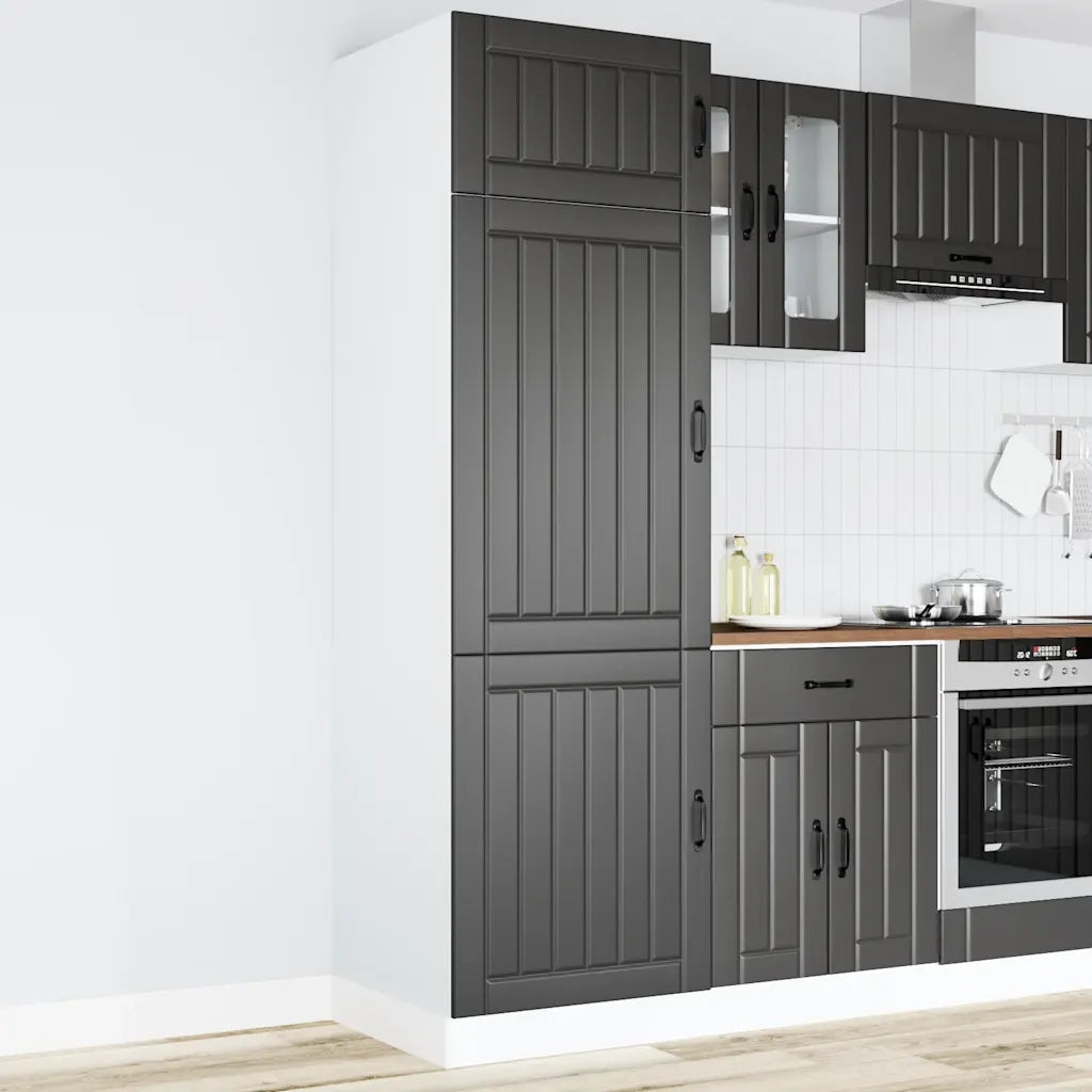 Armadio da Cucina Lucca Nero in Legno Multistrato 853868