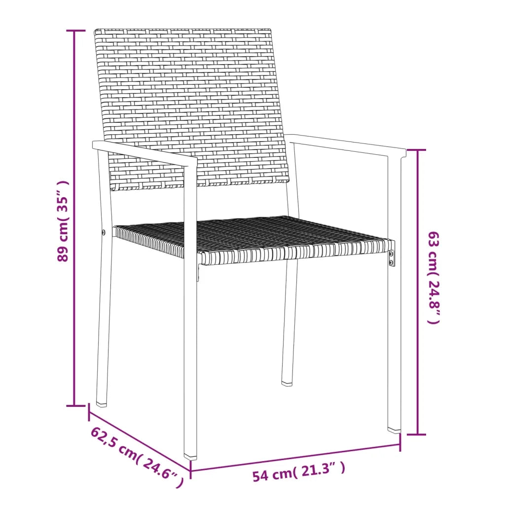 Set da Pranzo da Giardino 7 pz in Polyrattan e Acciaio 3187008