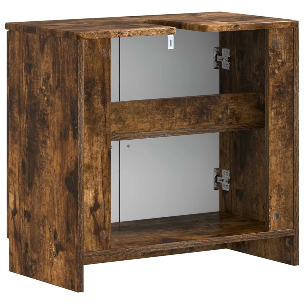Armadio per Lavabo da Bagno UTRECHT Rovere Fumo 897670
