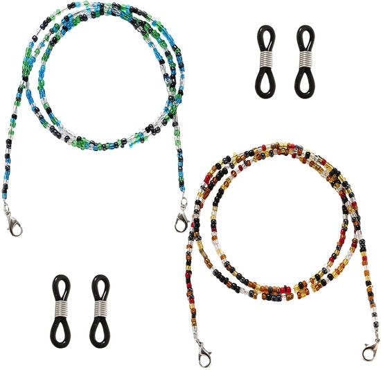 Catenaccio Antislip per Occhiali - 2 Pezzi - Multicolore - 72 cm - Acrilico - Design a Paillette