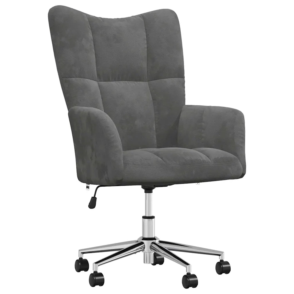 Poltrona | Sedia Relax Grigio Scuro in Velluto