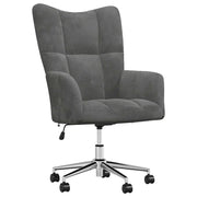 Poltrona | Sedia Relax Grigio Scuro in Velluto