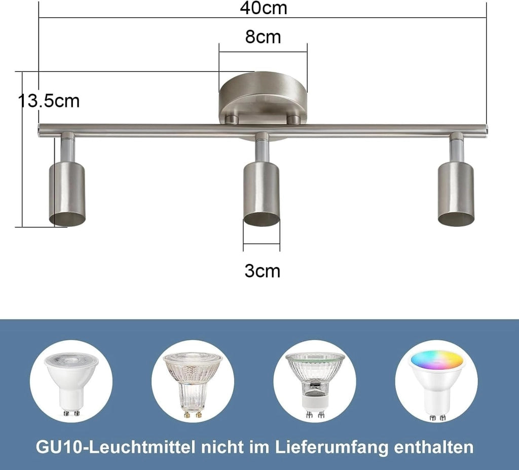ZMH Faretto da soffitto 3 luci GU10 moderni per camera letto corridoio